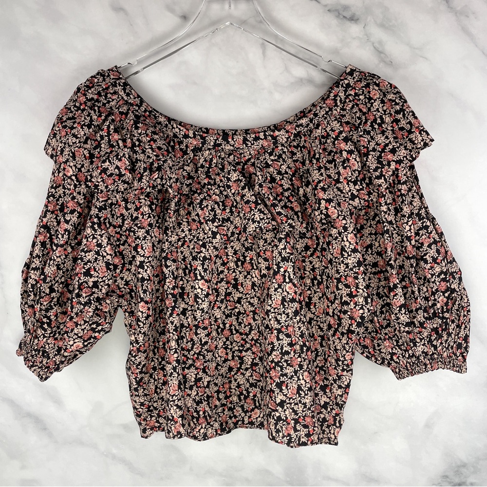 NEW Doen Cielito Harvest Floral Puff Sleeve Oversized Blouse Top Bohemian XXS - Picture 4 of 12